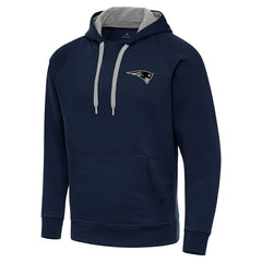 New England Patriots Antigua Brushed Carbon Victory Pullover Hoodie Navy | NFL