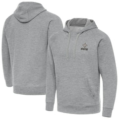 New Orleans Saints Antigua Brushed Carbon Victory Pullover Hoodie Heather Gray | NFL