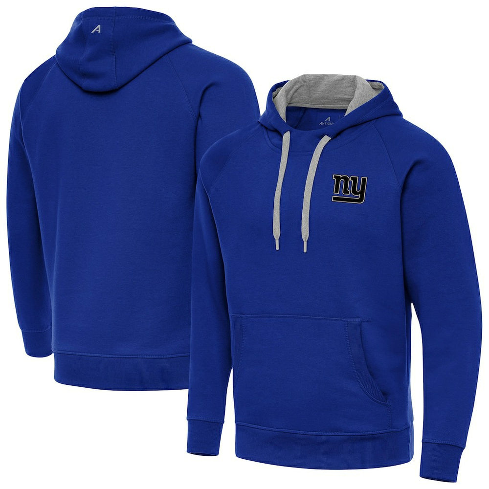 New York Giants Antigua Brushed Carbon Victory Pullover Hoodie Royal | NFL