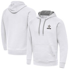 New Orleans Saints Antigua Brushed Carbon Victory Pullover Hoodie White | NFL
