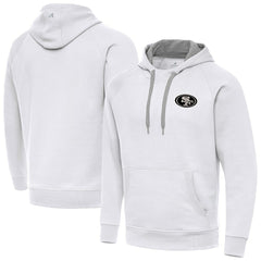 San Francisco 49ers Antigua Brushed Carbon Victory Pullover Hoodie White | NFL