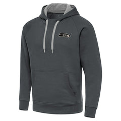 Seattle Seahawks Antigua Brushed Carbon Victory Pullover Hoodie Charcoal | NFL