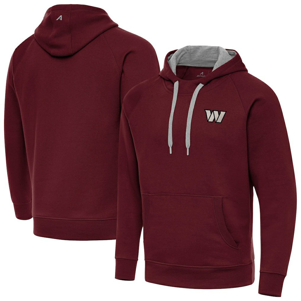 Washington Commanders Antigua Brushed Carbon Victory Pullover Hoodie Burgundy | NFL
