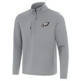 Philadelphia Eagles Antigua Insider Quarter-Zip Top Gray | NFL