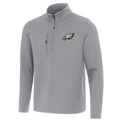 Philadelphia Eagles Antigua Insider Quarter-Zip Top Gray | NFL