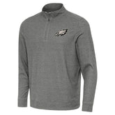 Philadelphia Eagles Antigua Subtle Quarter-Zip Sweatshirt Heather Black | NFL