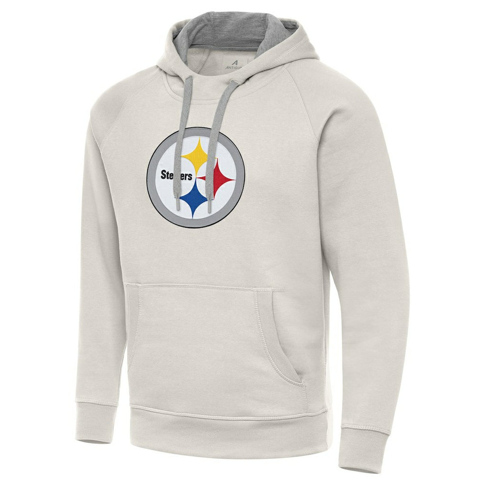 Pittsburgh Steelers Antigua Victory Raglan Pullover Hoodie Cream | NFL