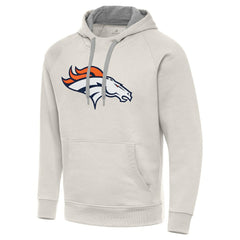 Denver Broncos Antigua Victory Raglan Pullover Hoodie Cream | NFL