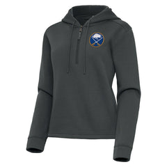 Buffalo Sabres Antigua Women's Contemporary Quarter-Zip Hoodie - Pewter - NHL