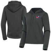 Columbus Blue Jackets Antigua Women's Contemporary Quarter-Zip Hoodie - Pewter - NHL
