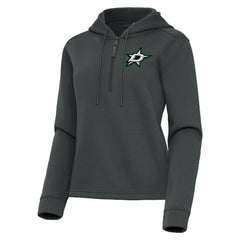 Dallas Stars Antigua Women's Contemporary Quarter-Zip Hoodie - Pewter - NHL