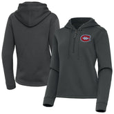 Montreal Canadiens Antigua Women's Contemporary Quarter-Zip Hoodie - Pewter - NHL