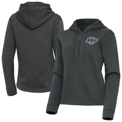 Los Angeles Kings Antigua Women's Contemporary Quarter-Zip Hoodie - Pewter - NHL