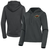Minnesota Wild Antigua Women's Contemporary Quarter-Zip Hoodie - Pewter - NHL