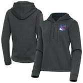 New York Rangers Antigua Women's Contemporary Quarter-Zip Hoodie - Pewter - NHL