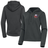 New York Islanders Antigua Women's Contemporary Quarter-Zip Hoodie - Pewter - NHL