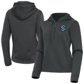 Seattle Kraken Antigua Women's Contemporary Quarter-Zip Hoodie - Pewter - NHL