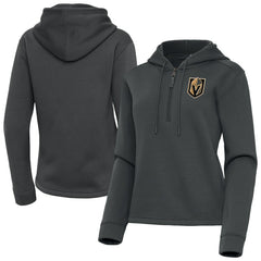 Vegas Golden Knights Antigua Women's Contemporary Quarter-Zip Hoodie - Gray - NHL