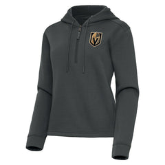 Vegas Golden Knights Antigua Women's Contemporary Quarter-Zip Hoodie - Gray - NHL