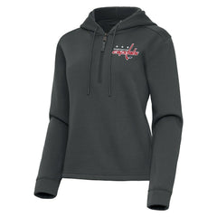 Washington Capitals Antigua Women's Contemporary Quarter-Zip Hoodie - Pewter - NHL
