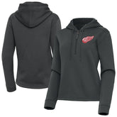 Detroit Red Wings Antigua Women's Contemporary Quarter-Zip Hoodie - Pewter - NHL