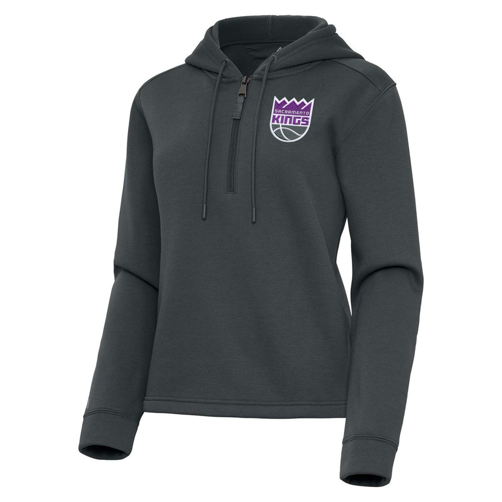 Sacramento Kings Antigua Women's Contemporary Quarter-Zip Hoodie Pewter - NBA