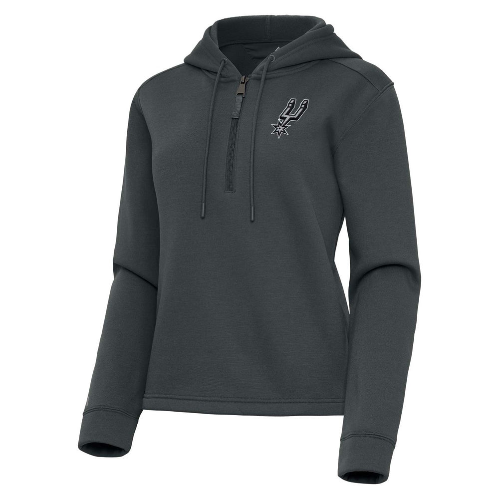 San Antonio Spurs Antigua Women's Contemporary Quarter-Zip Hoodie Pewter - NBA