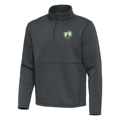 Boston Celtics Antigua Twist Quarter-Zip Pullover Top - Pewter - NBA