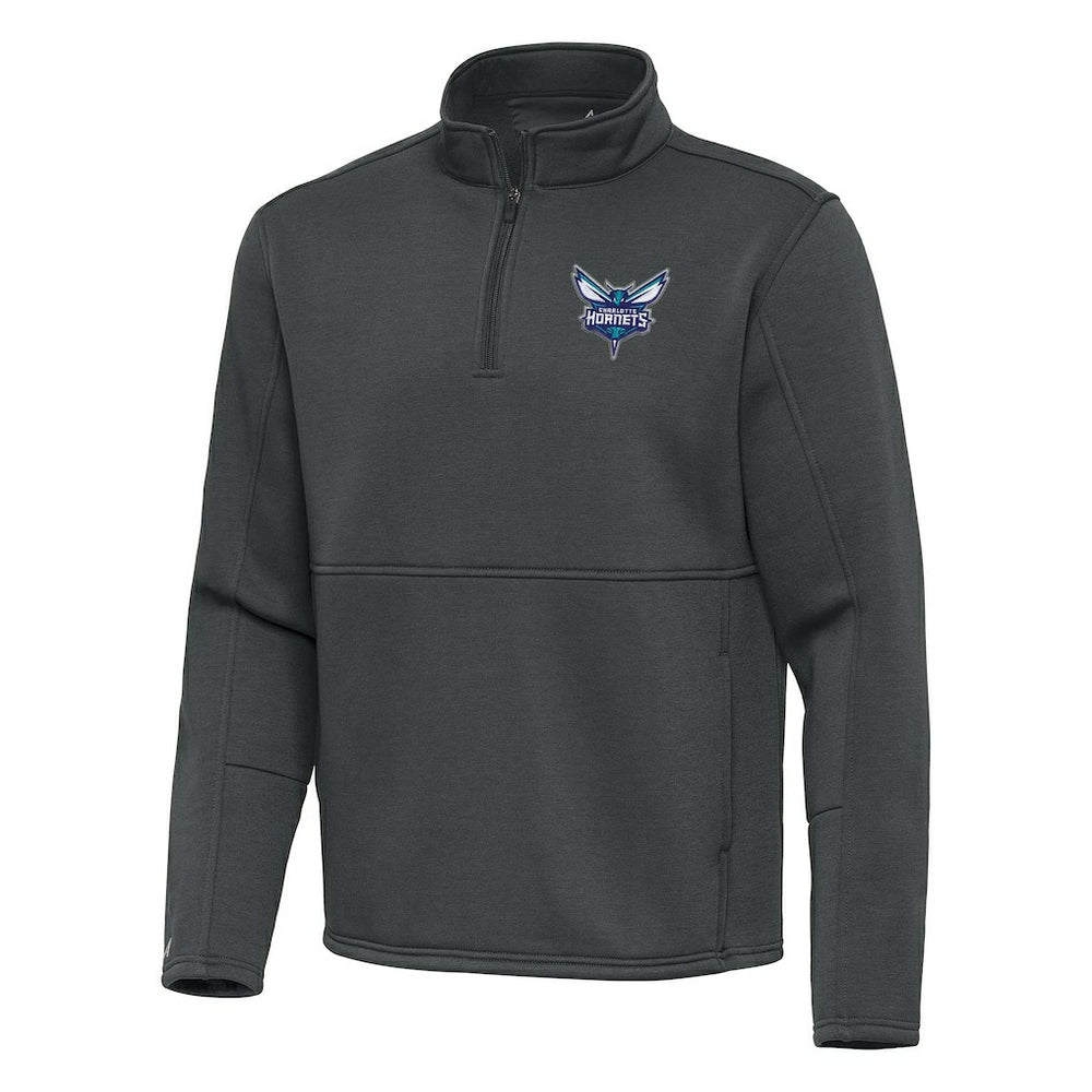 Charlotte Hornets Antigua Twist Quarter-Zip Pullover Top - Pewter - NBA
