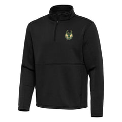 Milwaukee Bucks Antigua Twist Quarter-Zip Pullover Top - Black - NBA
