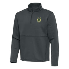 Milwaukee Bucks Antigua Twist Quarter-Zip Pullover Top - Pewter - NBA