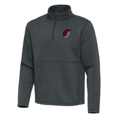 Portland Trail Blazers Antigua Twist Quarter-Zip Pullover Top - Pewter - NBA