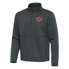 New York Knicks Antigua Twist Quarter-Zip Pullover Top - Pewter - NBA