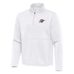 Oklahoma City Thunder Antigua Twist Quarter-Zip Pullover Top - White - NBA