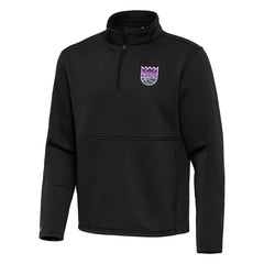 Sacramento Kings Antigua Twist Quarter-Zip Pullover Top - Black - NBA