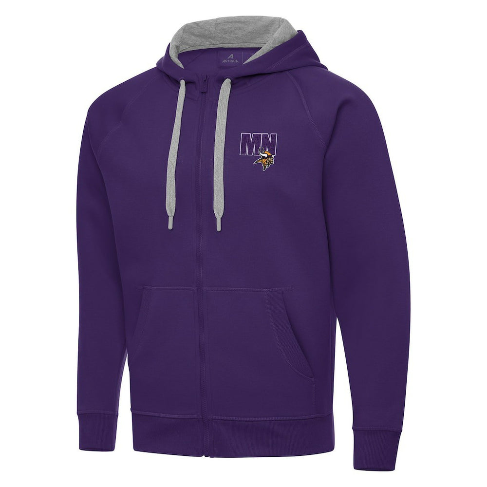 Men's Minnesota Vikings Antigua Victory Full-Zip Hoodie Purple | NFL