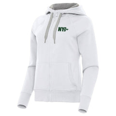 New York Jets Antigua Women's Victory Full-Zip Hoodie White | NFL