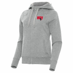 Houston Texans Antigua Women's Victory Full-Zip Hoodie Heather Gray | NFL