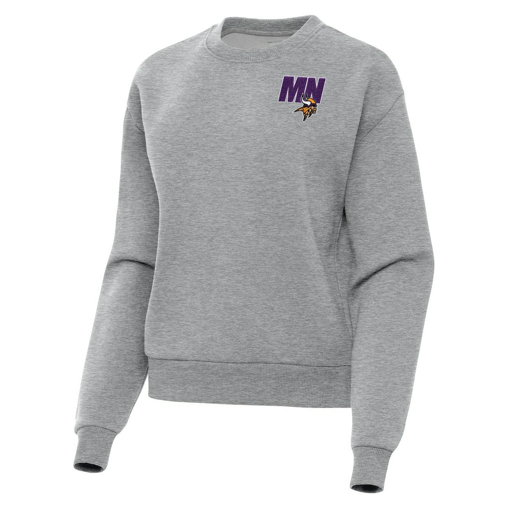 Minnesota Vikings Antigua Women's Victory Pullover Sweatshirt Heather Gray | NFL