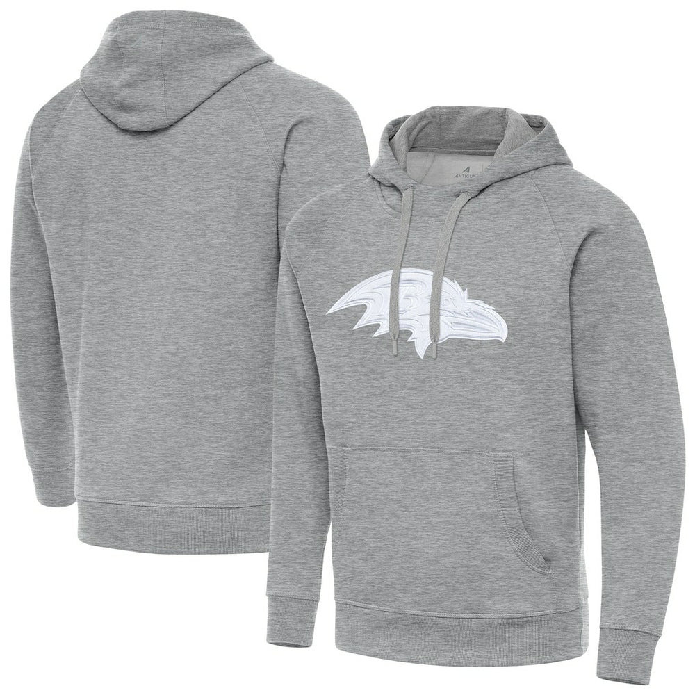 Baltimore Ravens Antigua Victory Pullover Hoodie Heather Gray | NFL