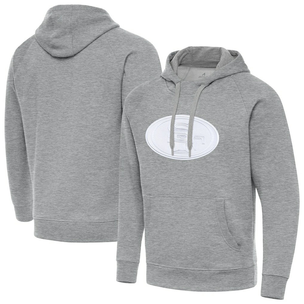 San Francisco 49ers Antigua Victory Pullover Hoodie Heather Gray | NFL