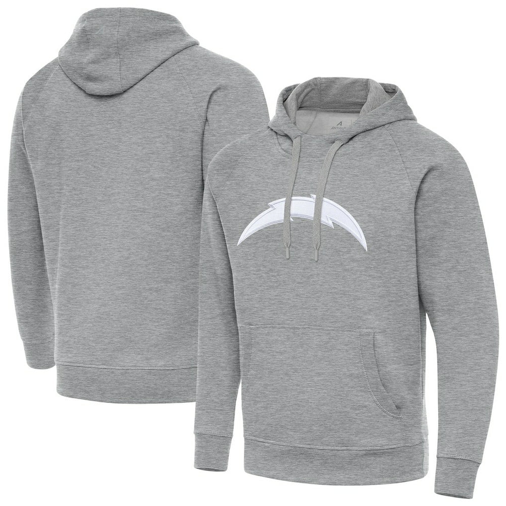 Los Angeles Chargers Antigua Victory Pullover Hoodie Heather Gray | NFL