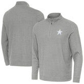 Dallas Cowboys Antigua Subtle Quarter-Zip Jacket Heather Gray | NFL