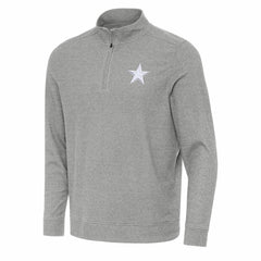 Dallas Cowboys Antigua Subtle Quarter-Zip Jacket Heather Gray | NFL