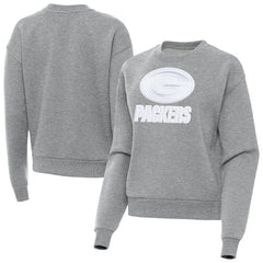 Green Bay Packers Antigua Women's Victory Pullover Sweatshirt Heather Gray | NFL