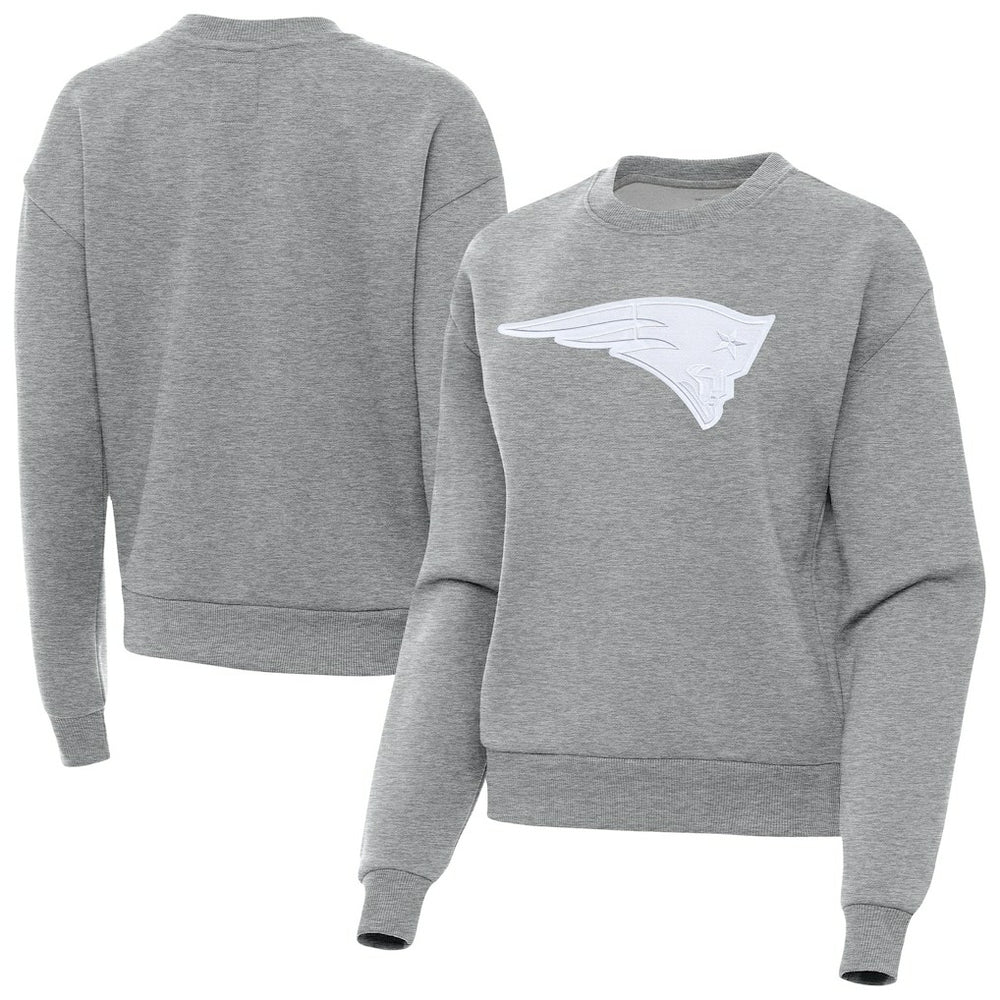 New England Patriots Antigua Women's Victory Pullover Sweatshirt Heather Gray | NFL