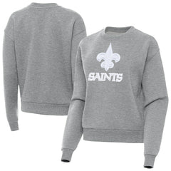 New Orleans Saints Antigua Women's Victory Pullover Sweatshirt Heather Gray | NFL
