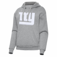 New York Giants Antigua Women's Victory Pullover Hoodie Heather Gray | NFL