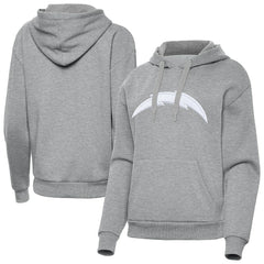 Los Angeles Chargers Antigua Women's Victory Pullover Hoodie Heather Gray | NFL