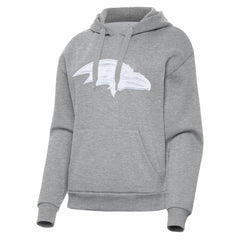 Baltimore Ravens Antigua Women's Victory Pullover Hoodie Heather Gray | NFL